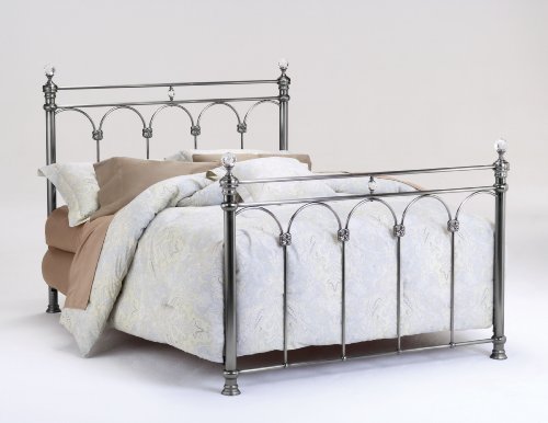 Bernards Athena Nickel with Crystal Finials Headboard, King On Sale