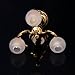 Brass Chandelier 3 Arm Lamp LED Glass Shade Ceiling Light 1:12 Dollhouse (Style 1)