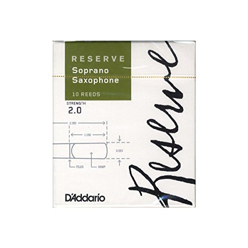D'Addario Reserve Soprano Saxophone Reeds, Strength 2.0, 10-Pack