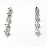 14K White Gold Princess Cut Diamond Earrings - 0.50 Ct.