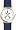 Young Boy Skier Wedging - Snow Skiing - WATCHBUDDY&reg; DELUXE TWO-TONE THEME WATCH - Arabic Numbers - Blue Leather Strap-Women's Size-Small