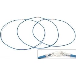 Leather Cord Necklaces Light Blue 18" 3Pcs