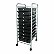 Advantus Corporation Cropper Hopper Home Center Rolling Cart, 10 Drawer Smoke
