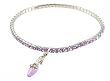 Anklet - A77 - Swarovski (tm) Crystal - Stretch ~ Violet Purple with Violet Mule Shoe Charm Dangle