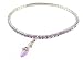 Anklet - A77 - Swarovski (tm) Crystal - Stretch ~ Violet Purple with Violet Mule Shoe Charm Dangle