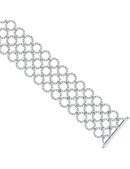 Diamond Circle Link Bridal Bracelet in 14k White Gold (4.65 ctw)