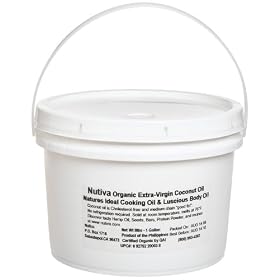 Nutiva Organic Extra Virgin Coconut Oil (8-Pound), 1-Gallon Tub