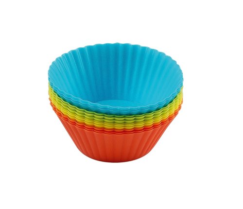 Ciroa Miniamo Brights Assorted Coloured Silicone Cup Cake Cases, Set of 12
