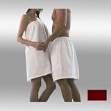 Womens Burgundy Terry Velour Shower Wrap 100% Cotton Terry, 32 Length