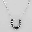Necklace With 1.55ctw Genuine Sapphires in 925 Sterling silver Length 16in