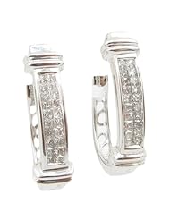 Women 14k White Gold 0.43ctw diamond Hoop earring 2 2028 Size 3.76