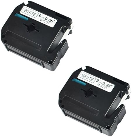 Inktonerbox Replacement Label Tape Compatible with Brother M-k221 Mk221 (2 Pack) Black on White for Brother P-touch Printers - 8m Length 12mm Width(1/2"26.2ft)
