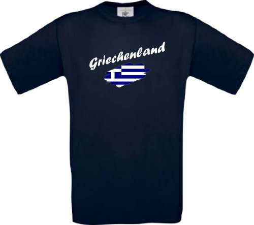 Shirtinstyle Kinder-Shirt WM Ländershirt Griechenland diverse Farben, Farbe navy, Größe 104