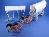 Marx Fort Apache, Wagon Train Toy Soldiers Playset Conestoga Covered Wagon Set
