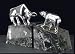 Bull & Bear Solid Brass Chrome Plated Marble Bookends
