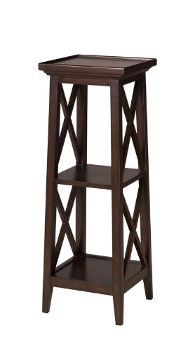 36H Square Pedestal Table Tobacco Finish