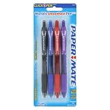 Paper Mate Profile Retractable Ballpoint Pens, 4 Colored Ink Pens(89473)