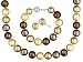 ENHANCED GOLDEN CHOCOLATE SILVER MANMADE ORGANIC MOTHER OF PEARL STERLING SILVER JEWELRY SET