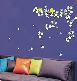 Reusable Decoration Wall Sticker Decal - Spring Flowers and Birds