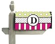 Monogram Peppy Pink & Green Polka Dot Magnetic Mailbox Cover - D