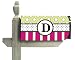 Monogram Peppy Pink & Green Polka Dot Magnetic Mailbox Cover - D