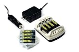 Maha PowerEx MH-C401FS8AA27W - 100Min Cool Charger w/8 2700mAh AA Batteries, Car Adapter w/Universal travel adapter