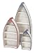 41273 Wood Boat Shelf Set Of 3- Purposeful Stylish Nautical Deco