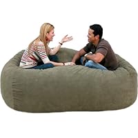 7-feet Xx-large Olive Cozy Sac Foof Bean Bag Chair Love Seat