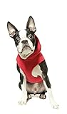 Gooby Every Day Fleece Cold Weather Dog Vest with Hoodie for Small Dogs, Red, Medium