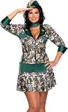 Halloween Adult Womens Plus Size Army Cadet Camo Military Soldier Dress Costume Theme Party Outfit