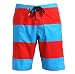 Volcom Mags Rugby Stripe Boardshorts, 36 Blue/Red