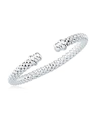 Popcorn Cuff Bracelet in Silver