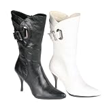 Sweet Beauty zana-02 Women's mid calf stiletto pointed toe boot with V top opening