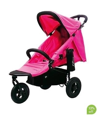 Air Buggy Mimi 3-Wheeler Pushchair - Black/Rose Pink