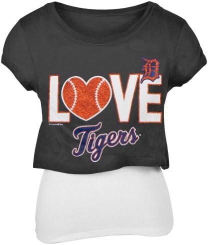 Detroit Tigers - Glitter Love Girls Juvy T-Shirt w/Tank - J6 Dark Blue