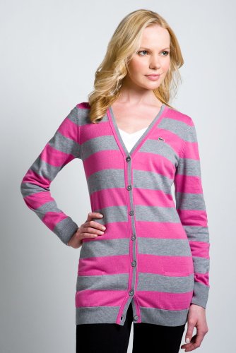Long Sleeve Supima Cotton Bold Striped Cardigan Sweater