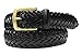 Toneka 796-BLK Men’s Woven Cowhide Full grain Braided Leather Dress Belt with Brass Buckle