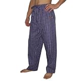 Mens NFL Baltimore Ravens Plaid Cotton Thermal Sleepwear / Pajama Pants - Purple & White (Size: 2XL)
