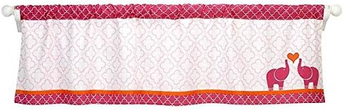 Party Elephant Pink Floral Girls Window Valance Treatment