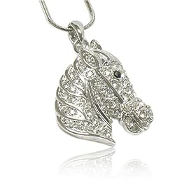 Crystal Horse Head Pendant Necklace Fashion Jewelry