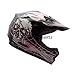 TMS® Youth Black Pink Skull Dirt Bike ATV Motocross Helmet with Goggles and Gloves (Large)