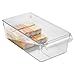 iDesign Linus Plastic Fridge and Freezer Storage Organizer Bin with Handle, Clear Container for Food, Drinks, Produce Organization, BPA-Free , 11.5