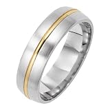14K Men's 2-Tone Satin & Polished Wedding Band