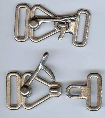 Shiny Nickel Over Latch Cloak or Coat Clasp