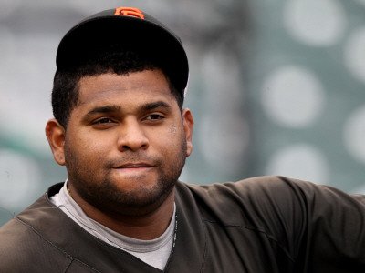 Texas Rangers v San Francisco Giants, Game 1: Pablo Sandoval Photographic Poster Print by Elsa ., 12x16