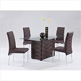 IMAGE OF Connie 5 Piece Rectangle Dining Set in Brown