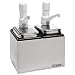 San Jamar P9712 Stainless Steel Condiment Pump Service Center with 2 Wells Black Jars, 10-1/8" Length x 7-7/8" Width x 12-1/2" Height