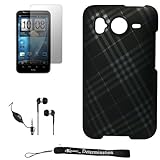Black Smooth with Silver Plaid Design Cover / 2 Piece Snap On Crystal Prote ....
