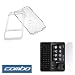 Transparent Clear Snap On Crystal Cover Case + Durable Clear Reusable LCD Screen Protector for Sprint HTC Touch Pro Smartphone