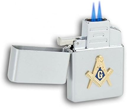 The Flip Double Flame Torch Lighter with Mason Emblem